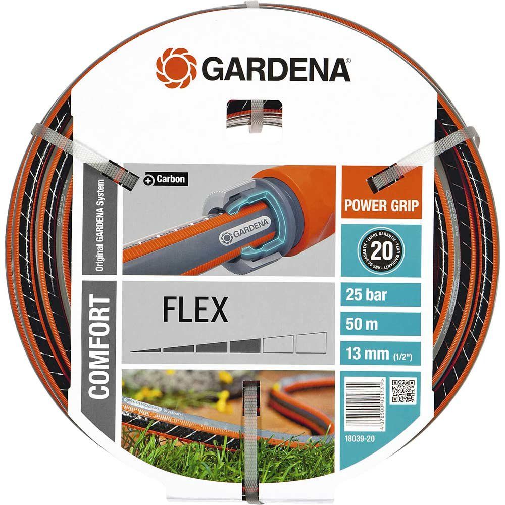 Gardena Comfort FLEX Hose Pipe 1/2" / 12.5mm 50m Grey & Orange - Image 1