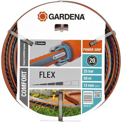 Gardena Comfort FLEX Hose Pipe 1/2" / 12.5mm 50m Grey & Orange