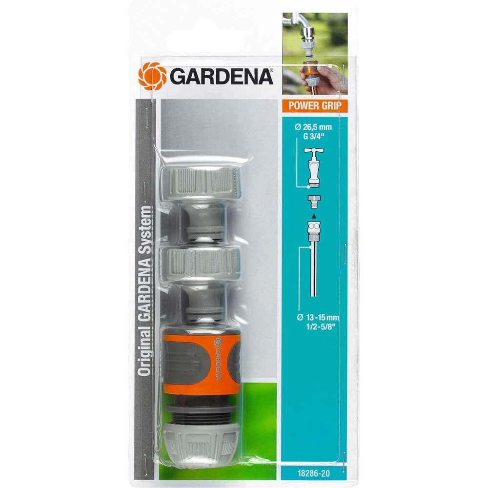 Gardena ORIGINAL Threaded Tap and Hose Pipe Connector Set 21 & 26.5mm - Image 1