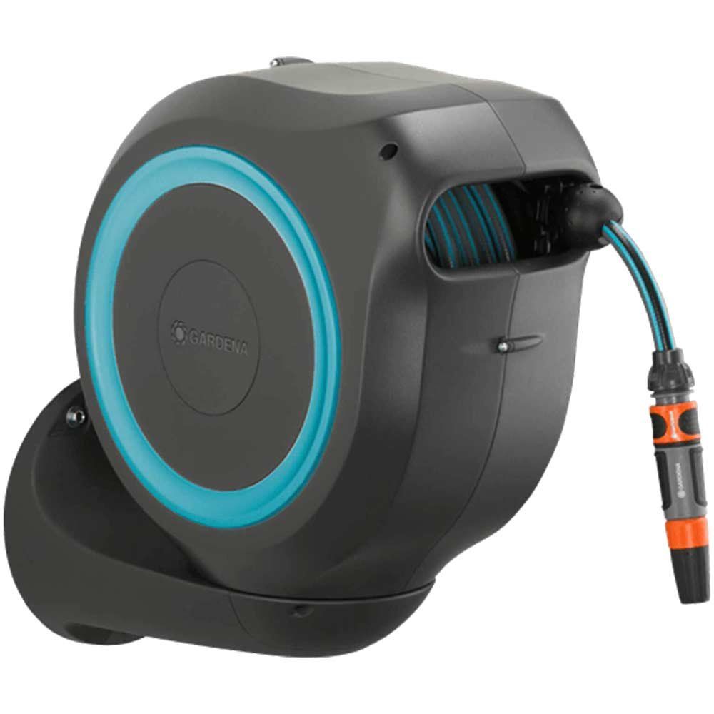 Gardena Wall Mounted Automatic Narrow Hose Roll Up Retractable Hose Reel 3/8" / 11mm 20m - Image 1