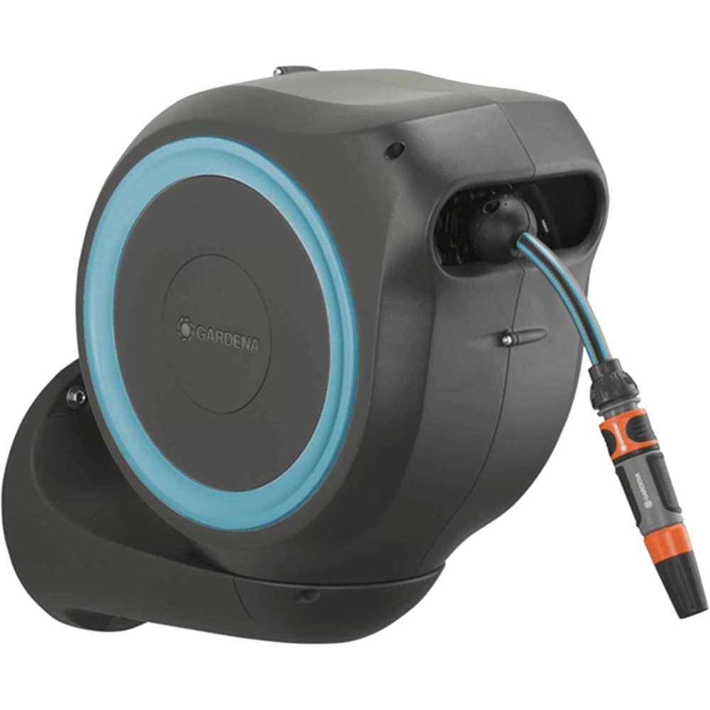 Gardena Wall Mounted Automatic Narrow Hose Roll Up Retractable Hose Reel 3/8" / 11mm 15m - Image 1