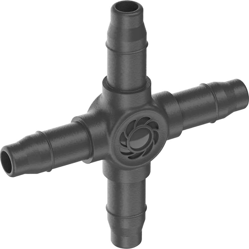 Gardena MICRO DRIP 4 Way Pipe Coupling 3/16" / 4.6mm Pack of 10 - Image 1