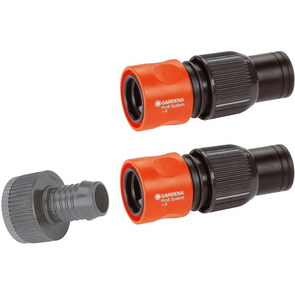 Gardena PIPELINE and SPRINKLERSYSTEM Max Flow Threaded Tap Hose Pipe Connector Set 26.5mm & 33.3mm - Image 1