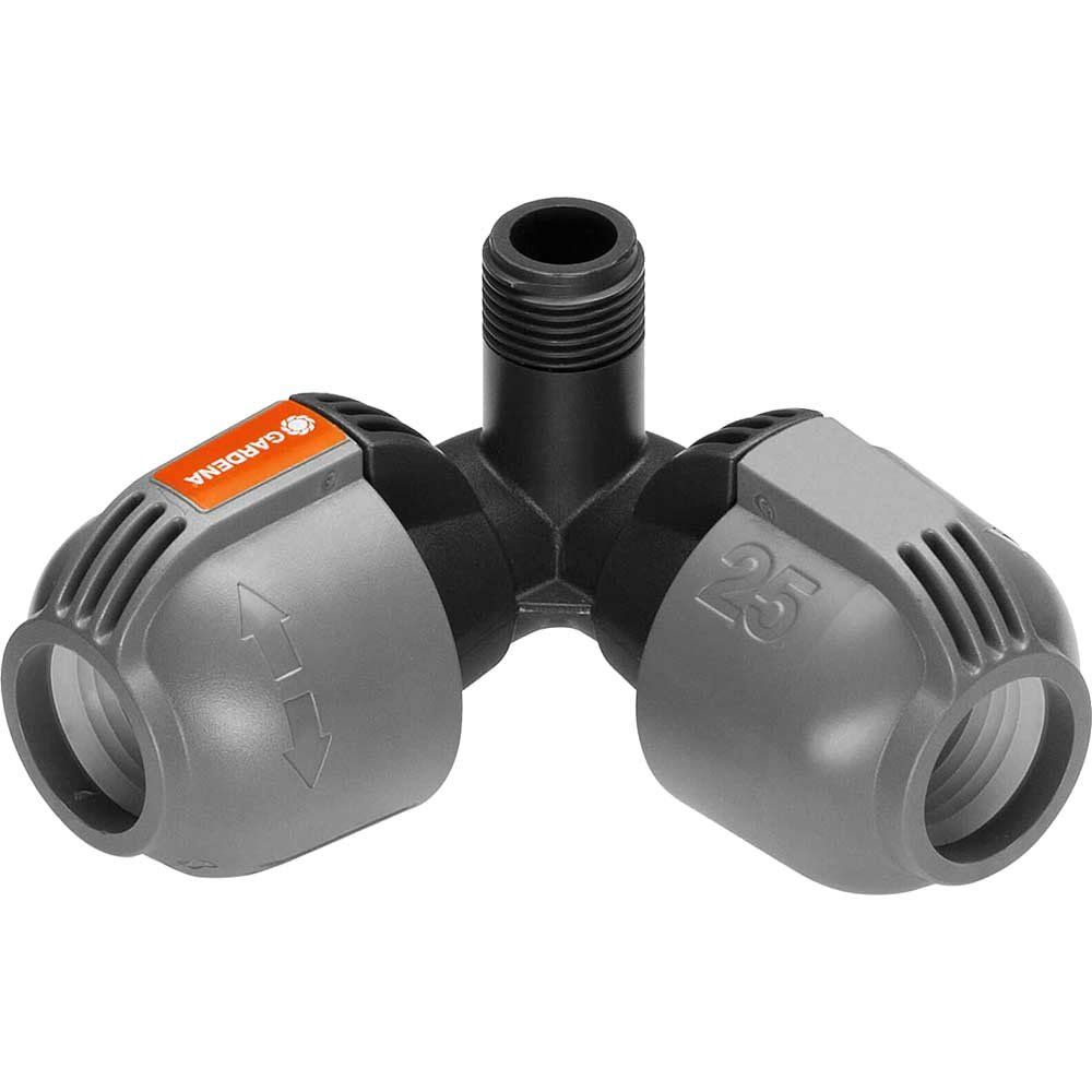 Gardena SPRINKLERSYSTEM Angled L Piece Connector 25mm x 1/2" Pack of 1 - Image 1