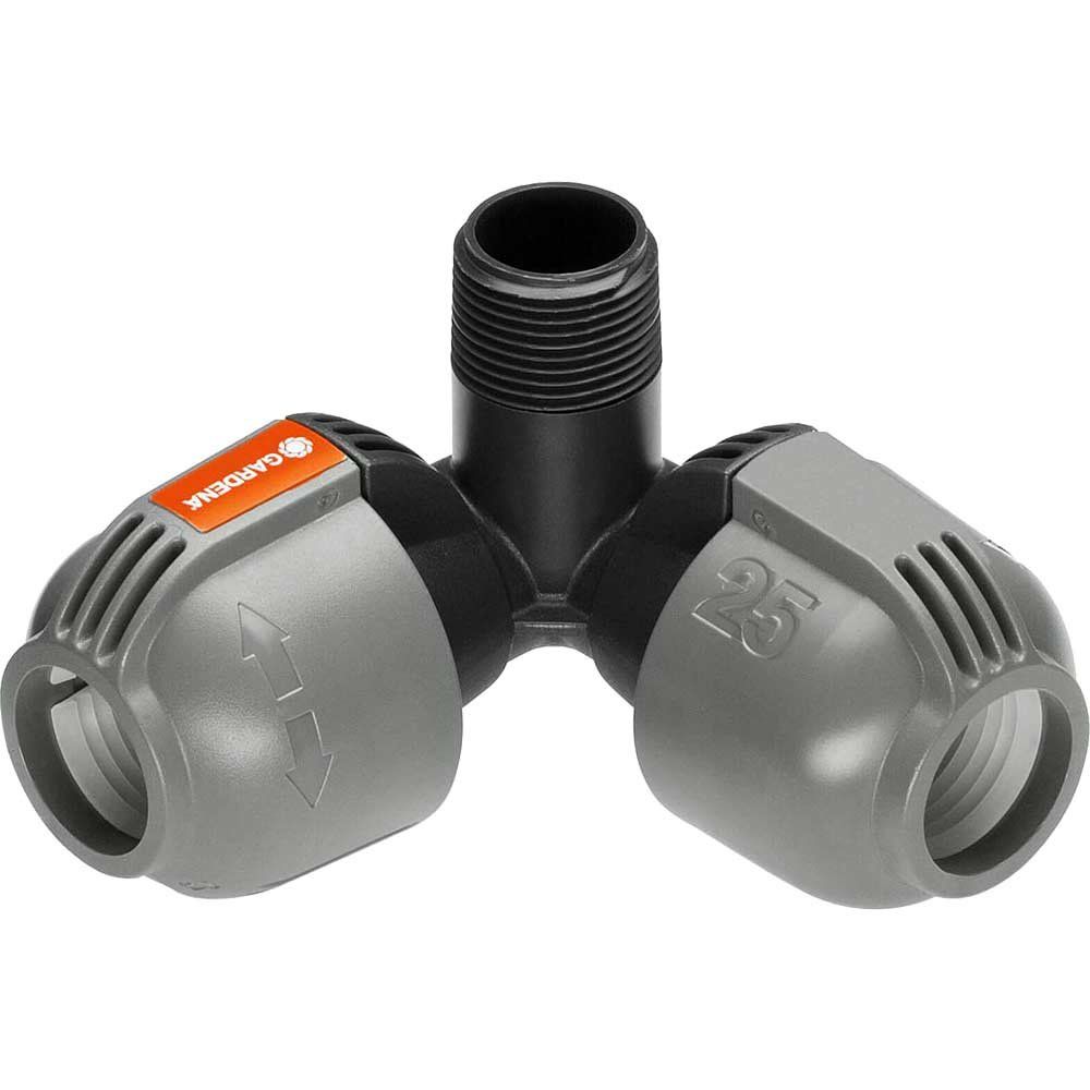 Gardena SPRINKLERSYSTEM Angled L Piece Connector 25mm x 3/4" Pack of 1 - Image 1
