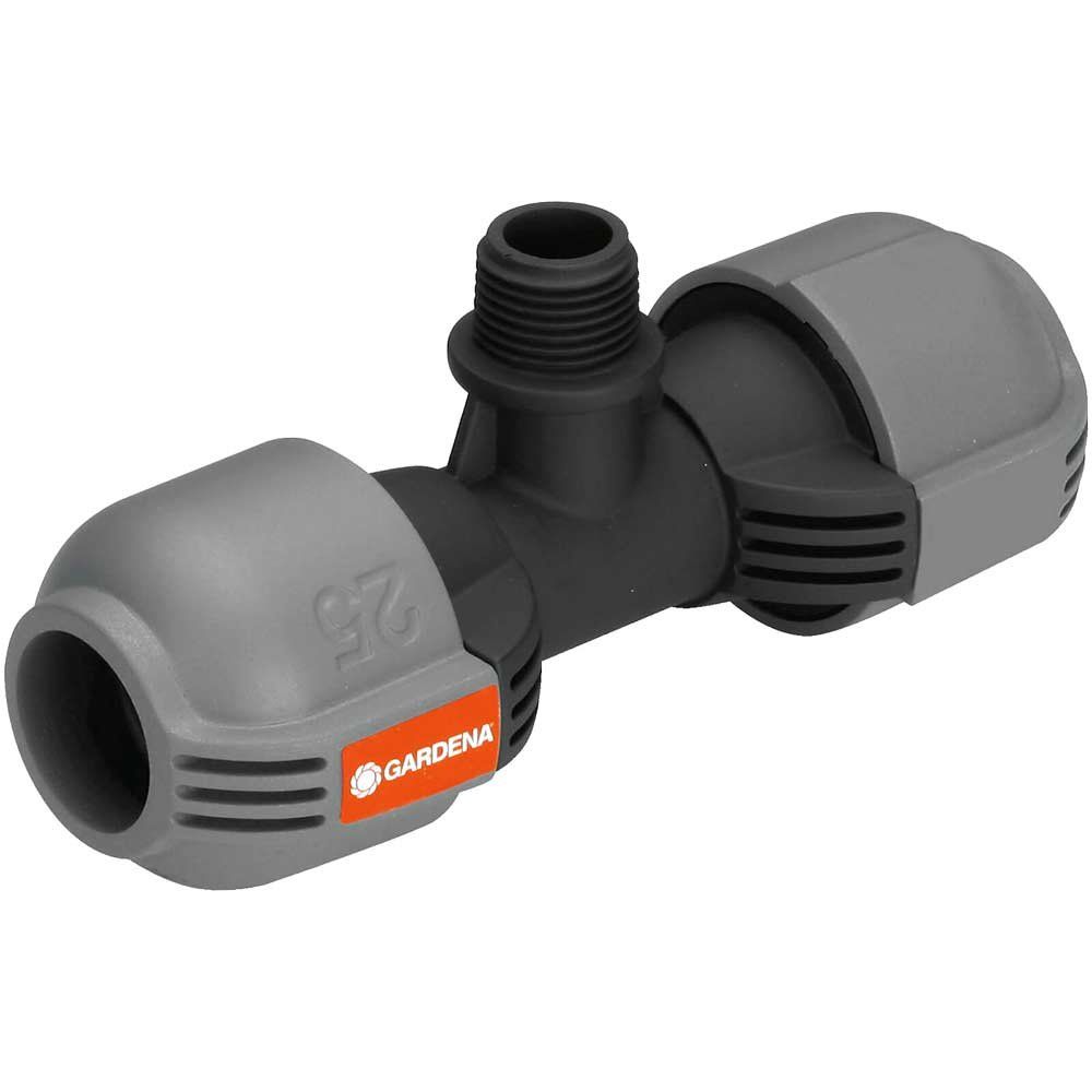 Gardena SPRINKLERSYSTEM Male Threaded T Piece Connector 25mm x 3/4" Pack of 1 - Image 1