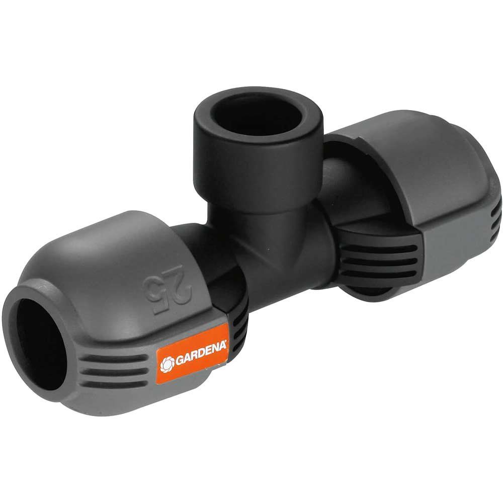 Gardena PIPELINE and SPRINKLERSYSTEM Female Threaded T Piece Connector 25mm x 3/4" Pack of 1 - Image 1