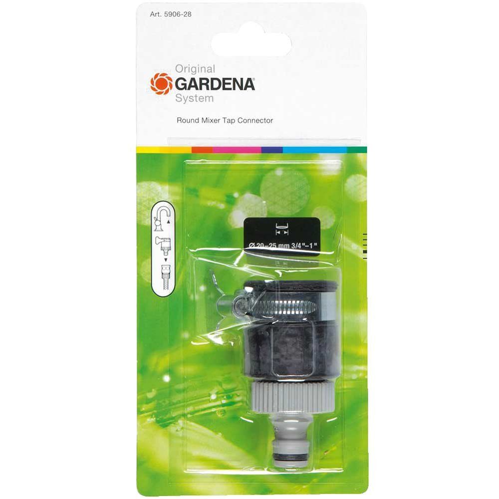 Gardena ORIGINAL Adjustable Round Mixer Tap Hose Pipe Connector 20mm - 25mm - Image 1