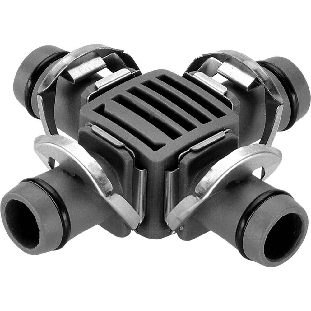 Gardena MICRO DRIP 4 Way Coupling 1/2" / 12.5mm Pack of 1 - Image 1