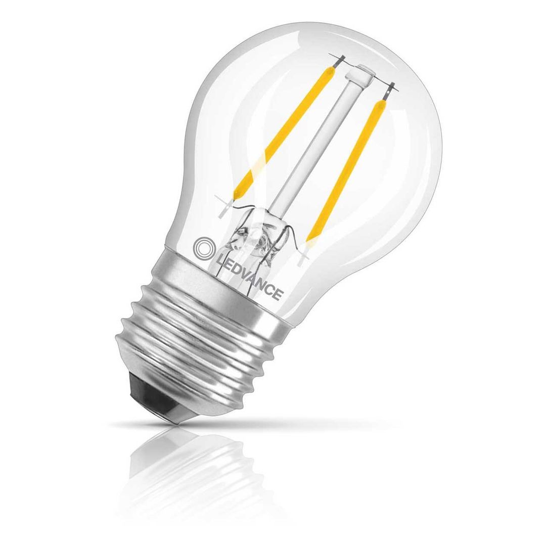 Ledvance LED Golfball 4.8W E27 Dimmable Performance Class Warm White Clear - Image 1