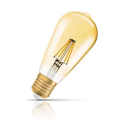 OSRAM LED Vintage 1906 Edison, gold, E27, 6.5 W, 824, dimmable.