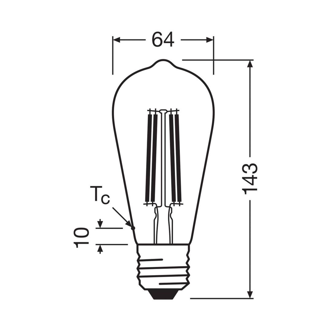 OSRAM LED bulb Edison E27 3.8W filament LED bulb 2,700K - Image 1