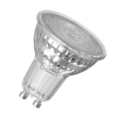 Ledvance GU10 Spotlight LED Light Bulb 3.7W (50W Eqv) Dim Warm White Clear Performance Class Halogen Replacement 36°
