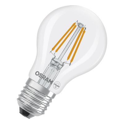 Osram GLS LED Classic A Light Bulb E27 3.4W (40W Eqv) Dim Warm White Clear Superstar Screw Filament
