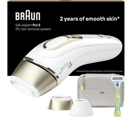 BRAUN Silk-expert Pro 5 PL5124 IPL Hair Removal System - White & Gold, White,Gold