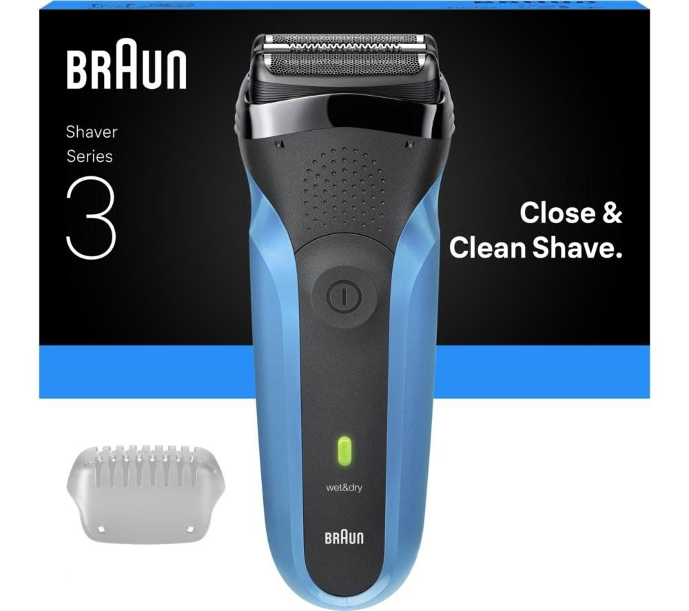 BRAUN Series 3 BRA310S Wet & Dry Shaver - Black, Black - Image 1