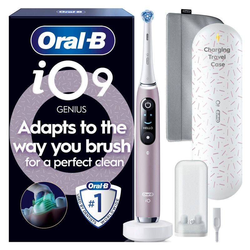 ORAL-B iO 9 Electric Toothbrush & Travel Charging Case - Rose Quartz, Pink - Image 1