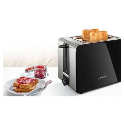 BOSCH Sky TAT7203GB 2-Slice Toaster - Black, Black