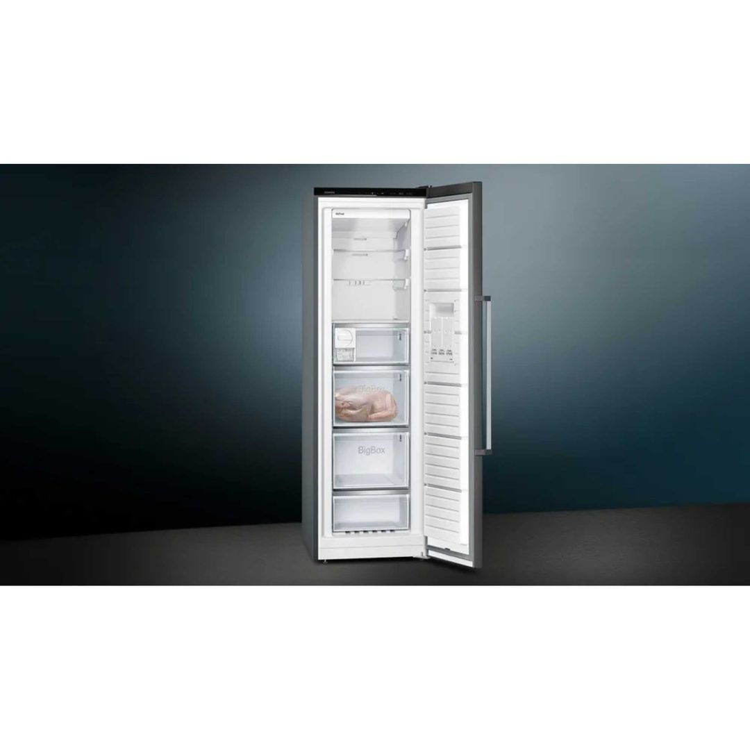 Siemens GS36NAXEP IQ-500 60cm Freestanding Frost Free Freezer - BLACK STEEL - Image 1