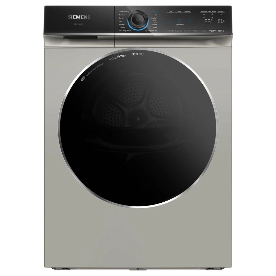 Siemens WR47B2CSGB 9kg IQ-700 Heat Pump Condenser Dryer - SILVER - Image 1