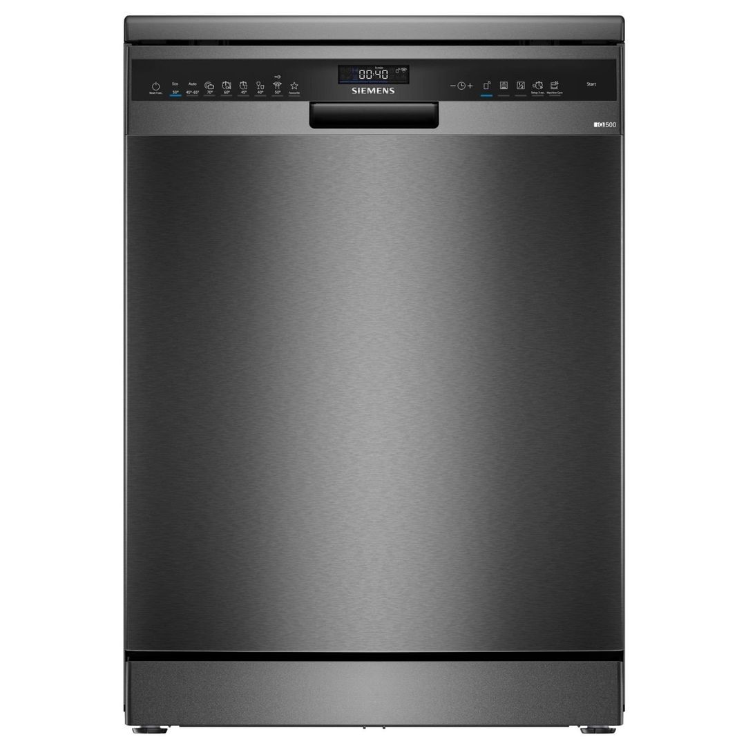 Siemens SN25EC13CE IQ-500 60cm Freestanding Dishwasher - BLACK STEEL - Image 1