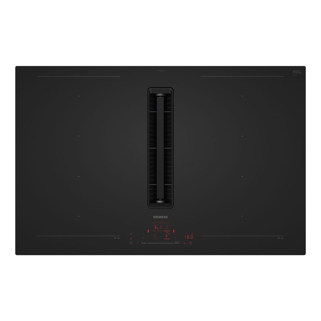 Siemens iQ700 80cm 4 Zone Induction Hob with Integrated Ventilation System - Matt Black - Image 1