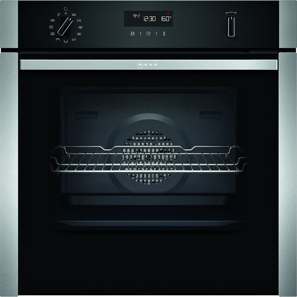 NEFF N50 Built in Home Connect Single Oven with Slide and Hide Door and Pyrolytic Cleaning Programme Stainless Steel - B6ACH7HH0B - Image 1