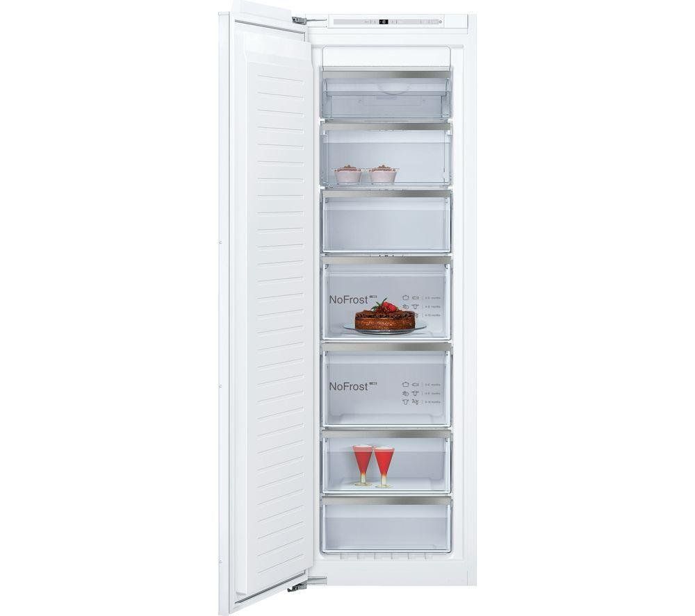 NEFF N90 GI7815CE0G Integrated Tall Freezer - Sliding Hinge, White - Image 1