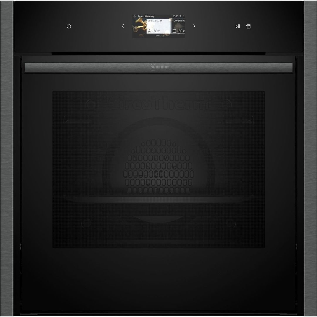 Neff B64FS31G0B N90 Slide & Hide FullSteam Single Oven - GRAPHITE - Image 1