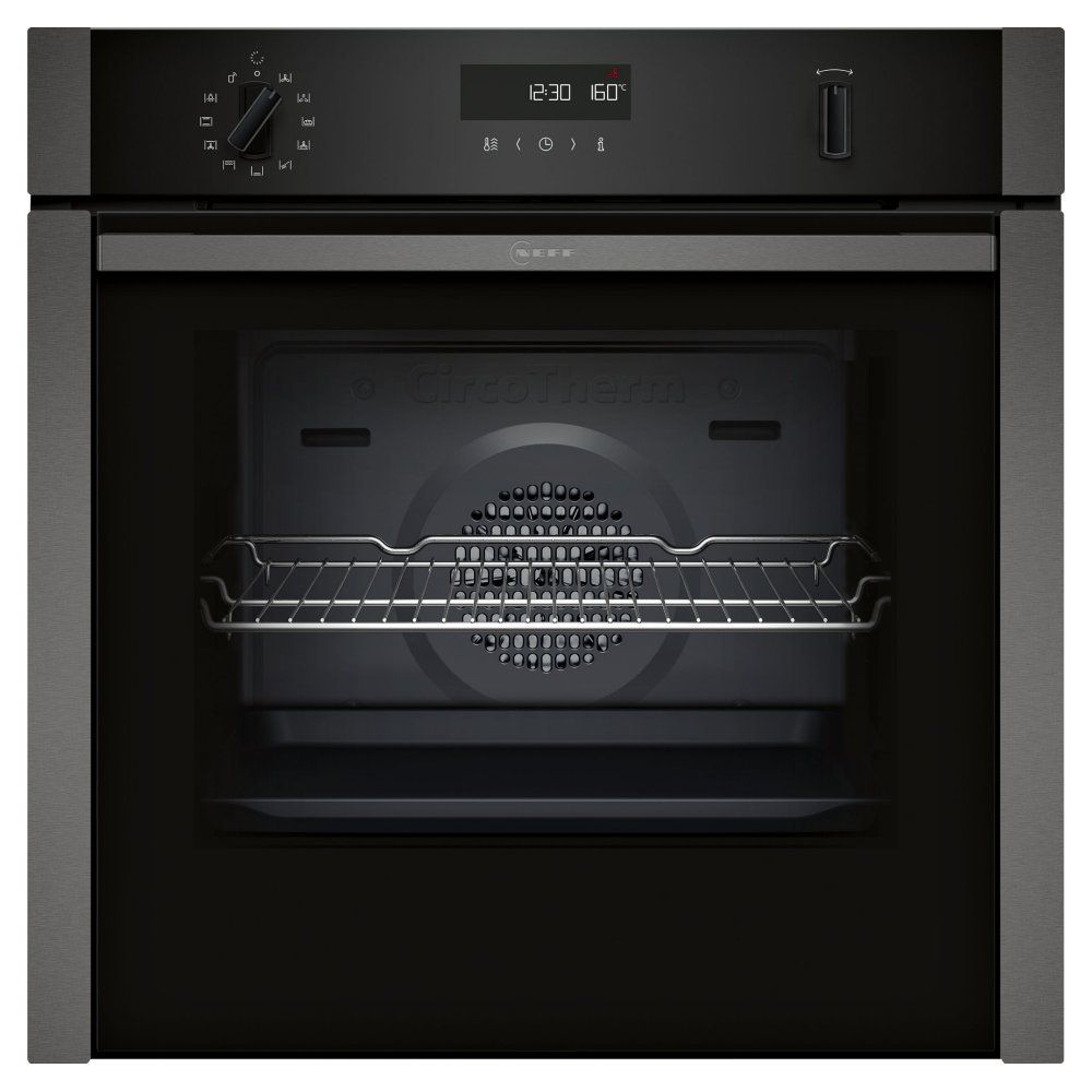 NEFF Slide&Hide N50 B6ACH7AG7B Electric Pyrolytic Smart Oven - Graphite Grey, Silver/Grey - Image 1