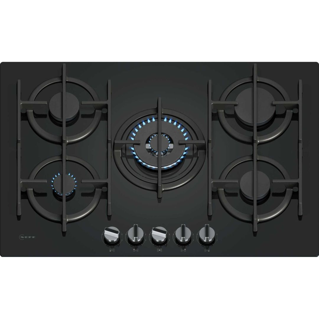 Neff N70 75cm 5 Burner Gas Hob - Black - Image 1