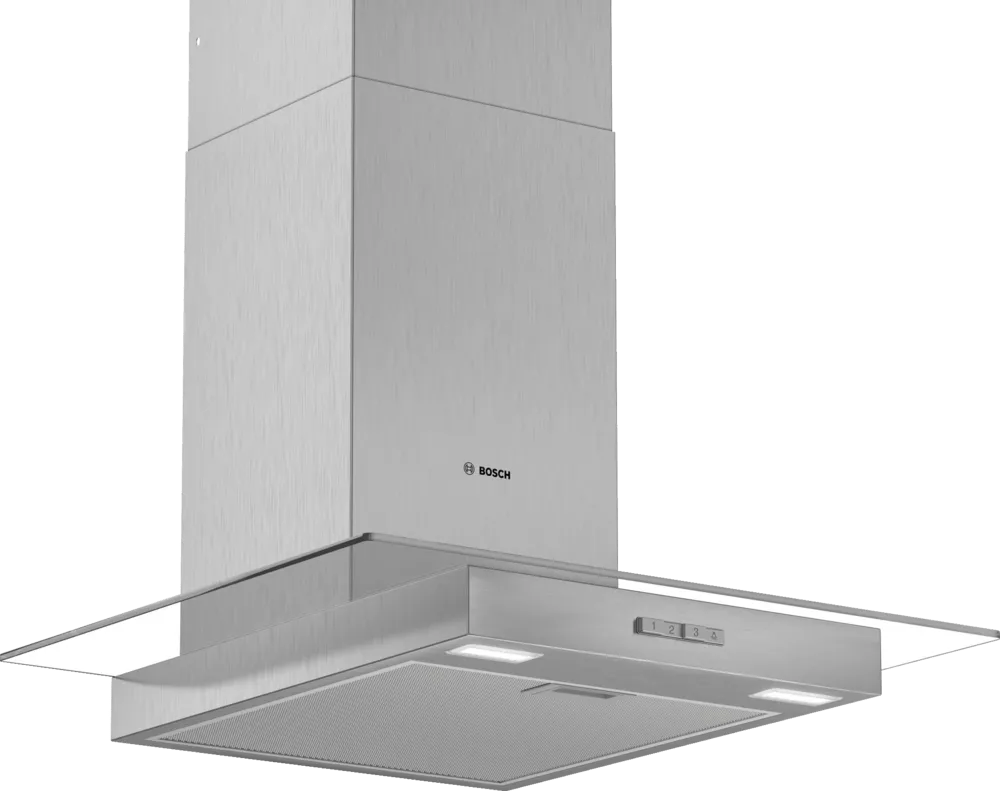 Bosch DWG64BC50B Series 2 60cm Straight Glass Hood Brushed steel - Image 1