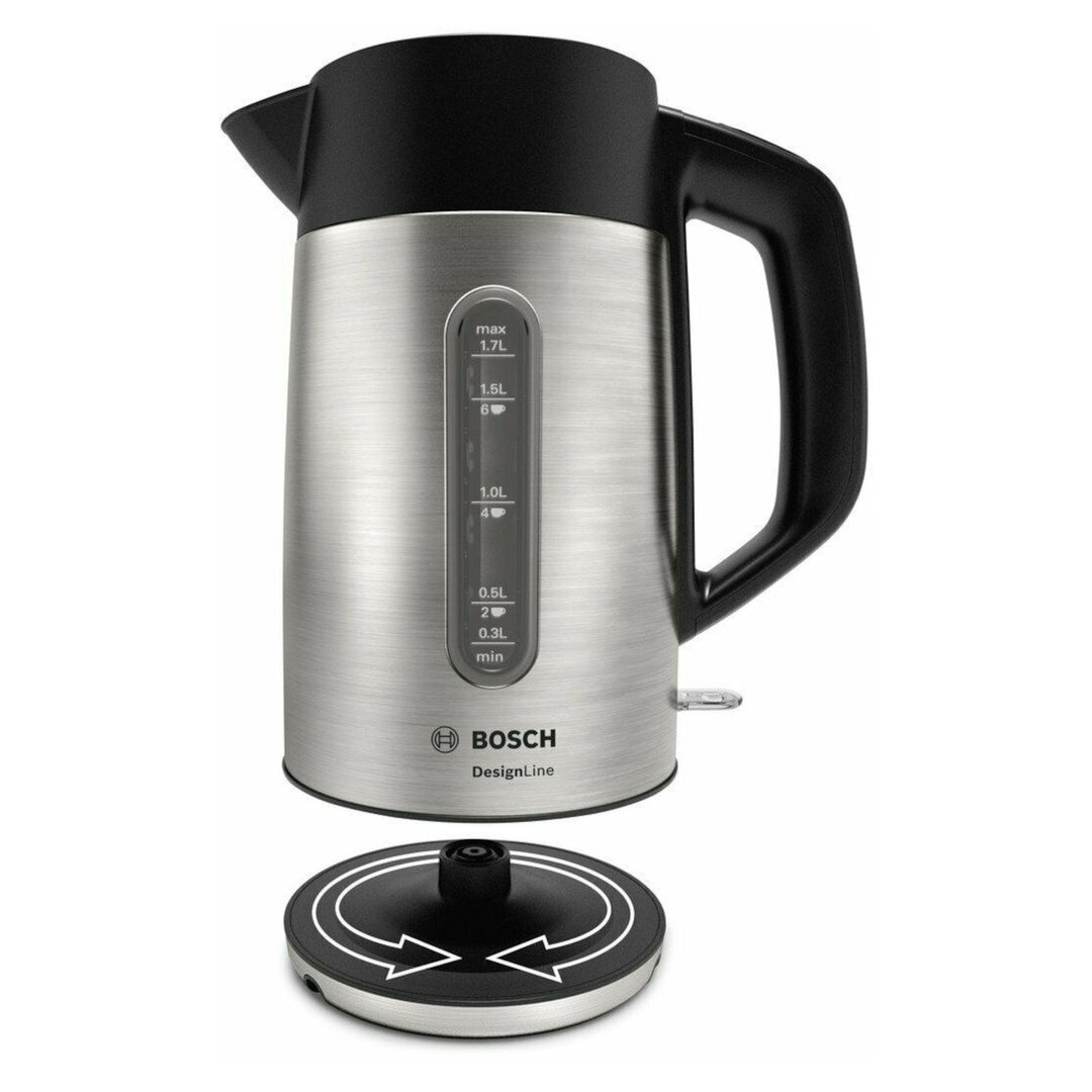 BOSCH DesignLine Plus TWK4P440GB Cordless Jug Kettle - Stainless Steel, Stainless Steel - Image 1