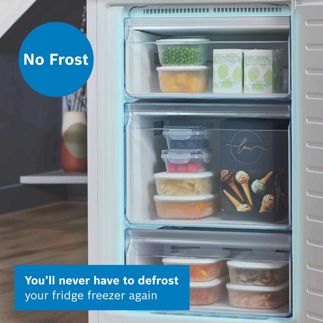 BOSCH Series 2 KGN34NWEAG 50/50 Fridge Freezer - White, White - Image 1