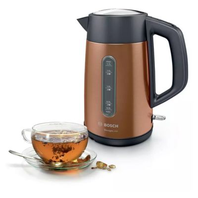 BOSCH DesignLine Plus TWK4P439GB Cordless Jug Kettle - Copper, Black,Silver/Grey