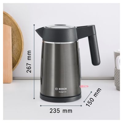 BOSCH DesignLine Ergo TWK5P475GB Cordless Jug Kettle - Black & Anthracite, Black,Silver/Grey