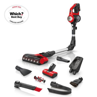 Bosch BCS71PETGB stick vacuum/electric broom 2-in-1 stick vacuum Battery Dry Bagless Black Red - Thumbnail 2