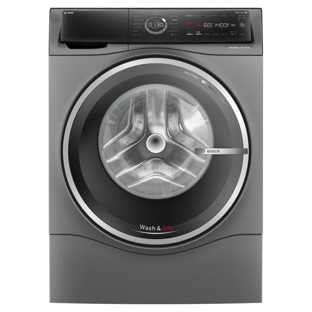 Bosch WNC254ARGB Series 8 i-Dos 10.5kg Wash 6kg Dry 1400rpm Washer Dryer - Grey - Image 1