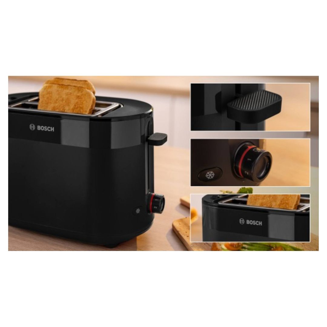 Bosch TAT2M123GB toaster 6 2 slice(s) 950 W Black - Image 1