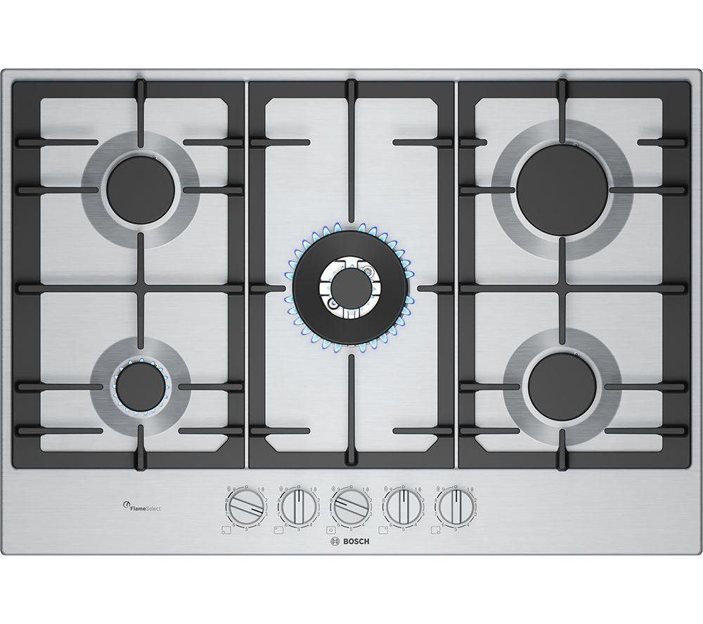 Bosch 75cm Series 6 5 Burner Gas Hob PCQ7A5I90 Stainless Steel - Image 1