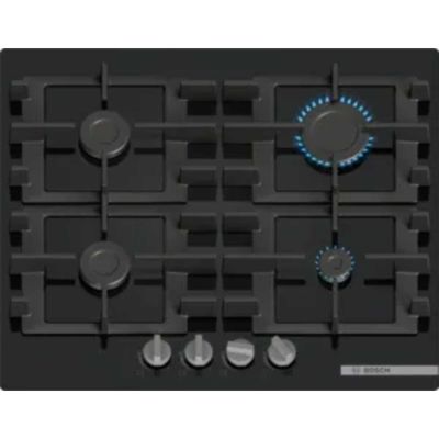 BOSCH Series 4 PNP6B6K40 60 cm Gas Hob - Black, Black