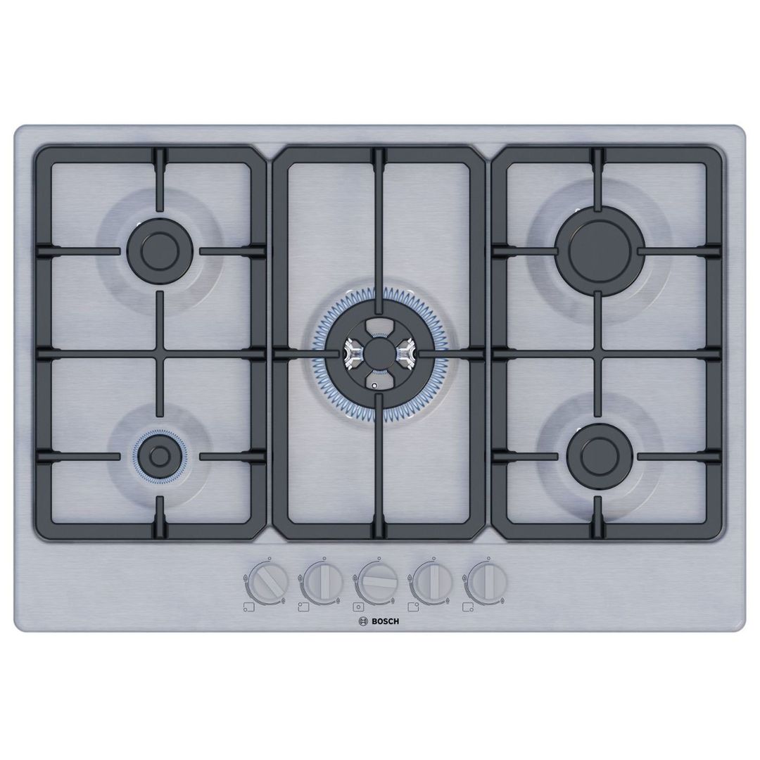 BOSCH Series 4 PGQ7B5K90 75 cm Gas Hob - Stainless Steel, Stainless Steel - Image 1