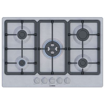 BOSCH Series 4 PGQ7B5K90 75 cm Gas Hob - Stainless Steel, Stainless Steel