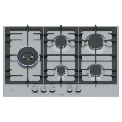 Bosch Series 6 75cm 5 Burner Gas Hob - Stainless Steel