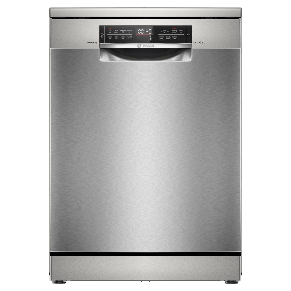 BOSCH Series 6 PerfectDry SMS6TCI02G Full-size WiFi-enabled Dishwasher - Brushed Steel, Brushed Steel - Image 1
