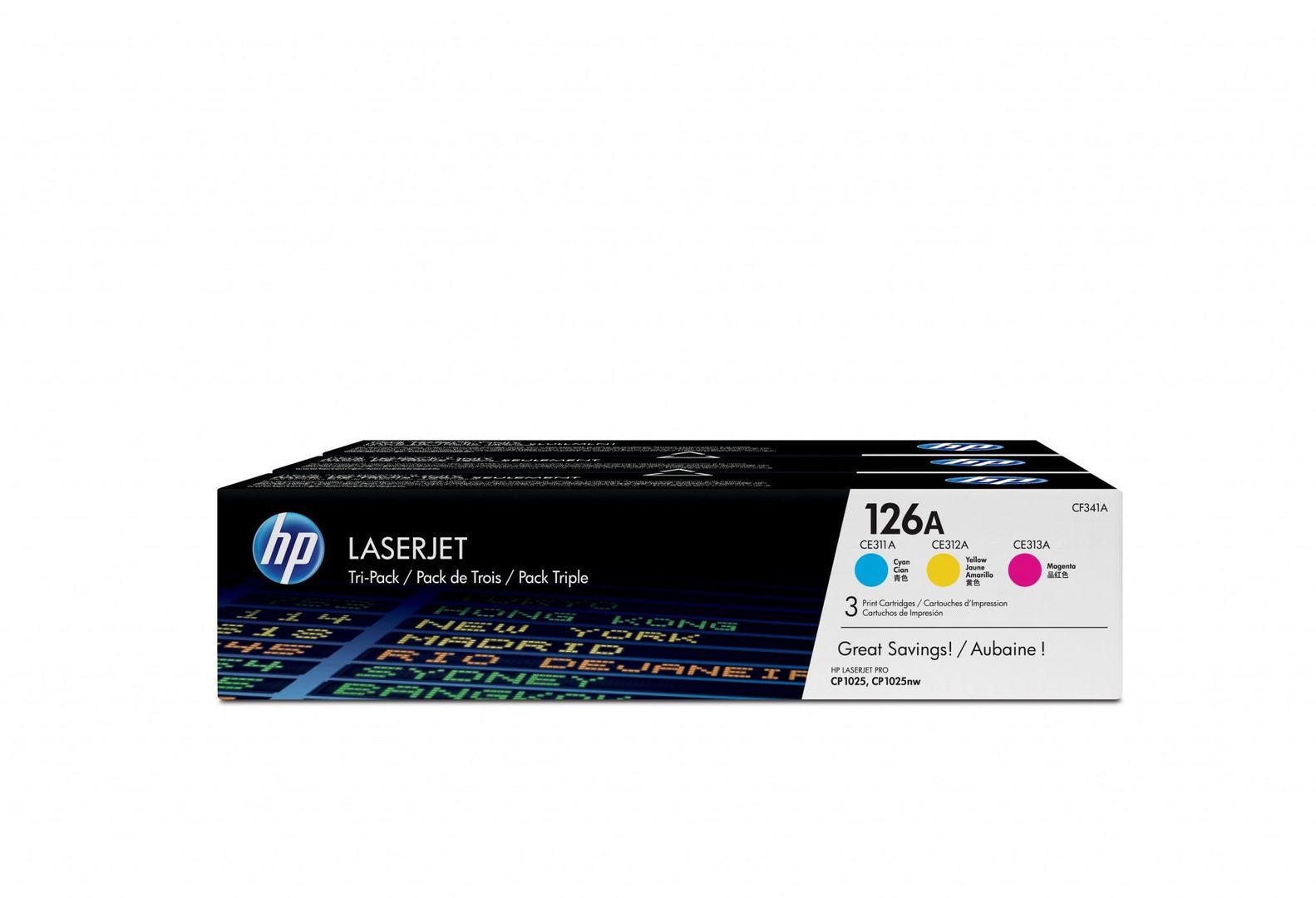 HP 126A 3-pack Cyan/Magenta/Yellow Original LaserJet Toner Cartridges - Image 1