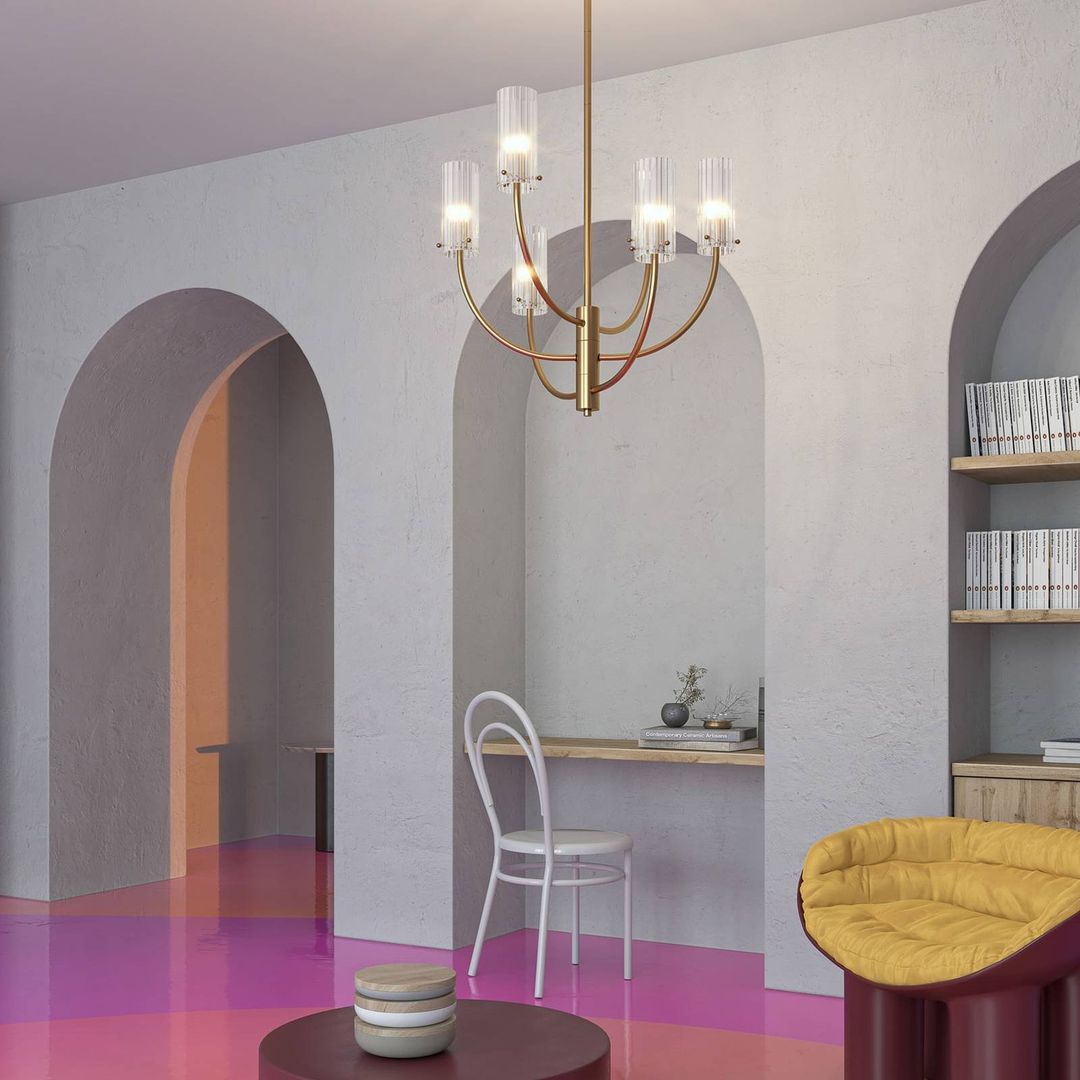 Maytoni Arco pendant light with 3 glass shades - Image 1