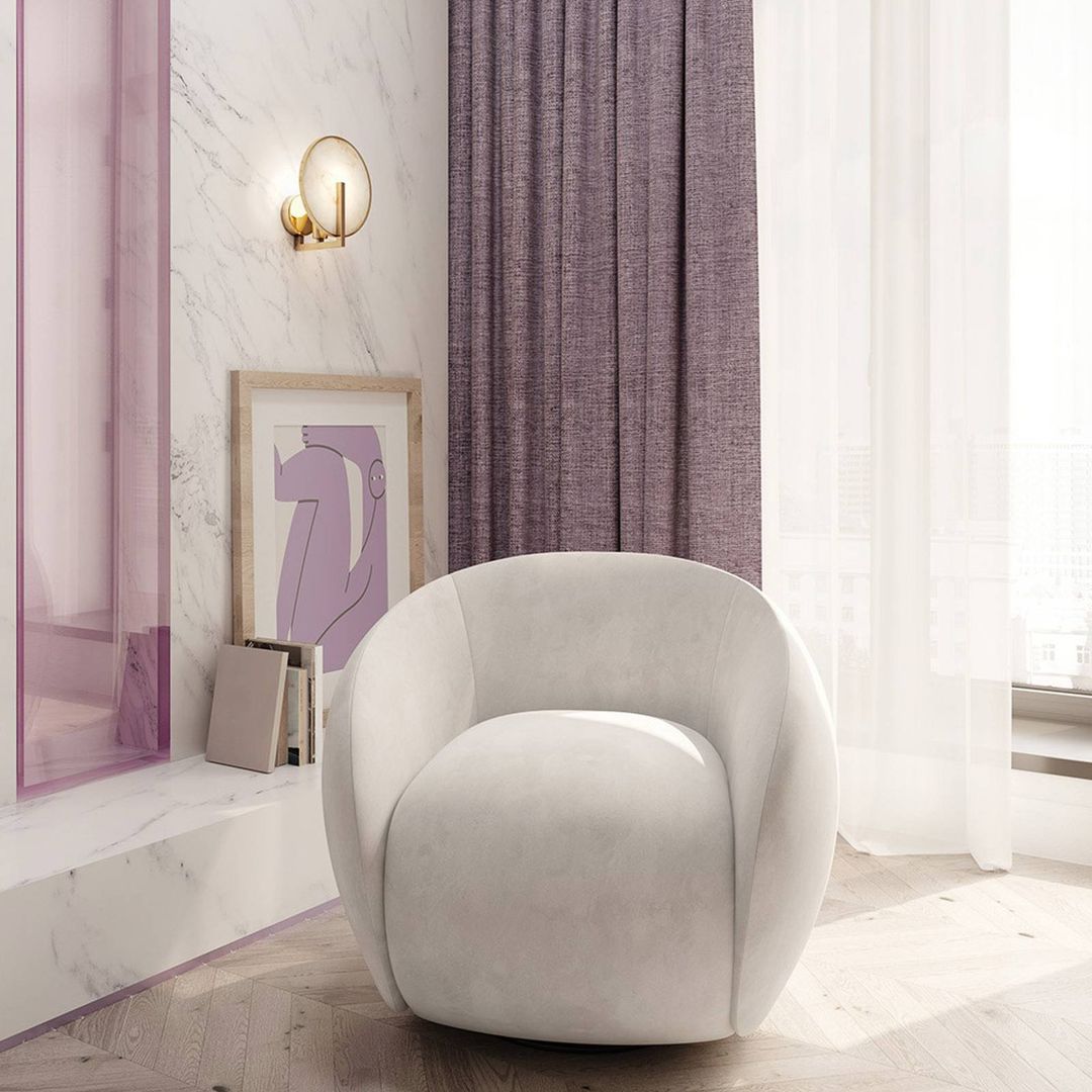 Maytoni Marmo wall light, gold colour/natural stone, height 21 cm - Image 1