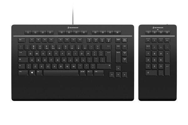 3Dconnexion Pro with Numpad keyboard Office USB + RF Wireless + Bluetooth QWERTY English Black - Thumbnail 2