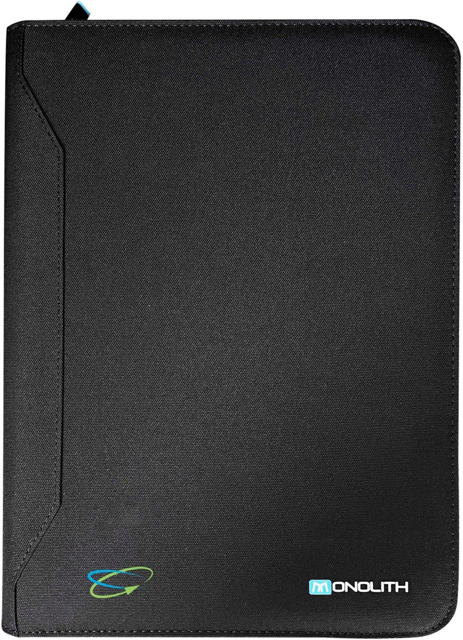 Monolith Blueline Zipped w/Ring Binder Conference Folder A4 Black 3352 - Image 1